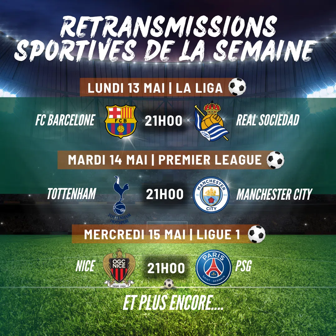 Retransmission sportives semaine du 13 au 19 Mai 2024 Constant bar Angers