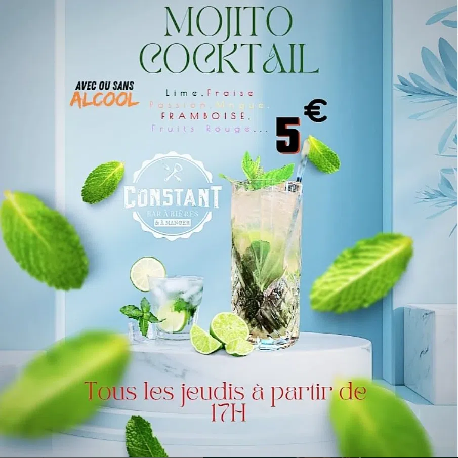 Mojito party 5€ tous les jeudis Constant Montluçon